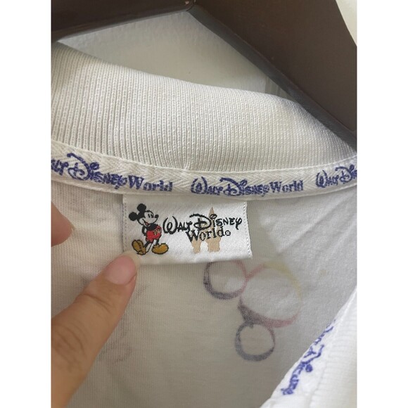 Disney World Parks All Over Print Mens Polo Golf Shirt LARGE Vintage Icons - Picture 3 of 10